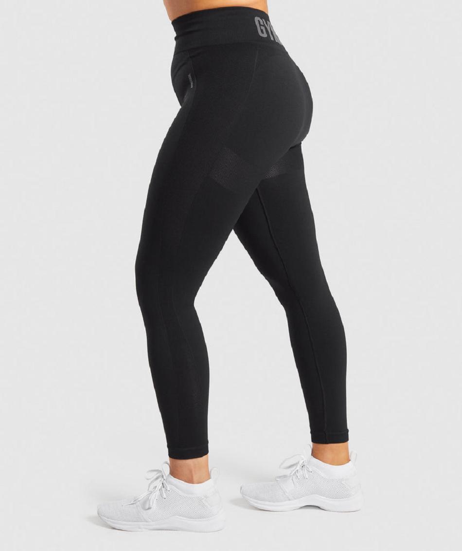 Legginsy Damskie Gymshark Flex High Waisted Czarne Szare | PL 2288BEX